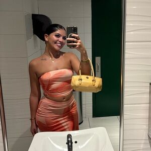 Orange Tropical Two-Piece Set